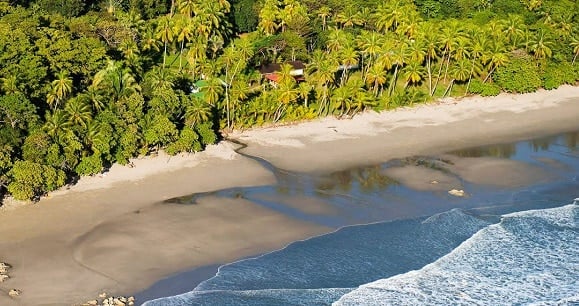 aerial shot of costa rica wedding venue