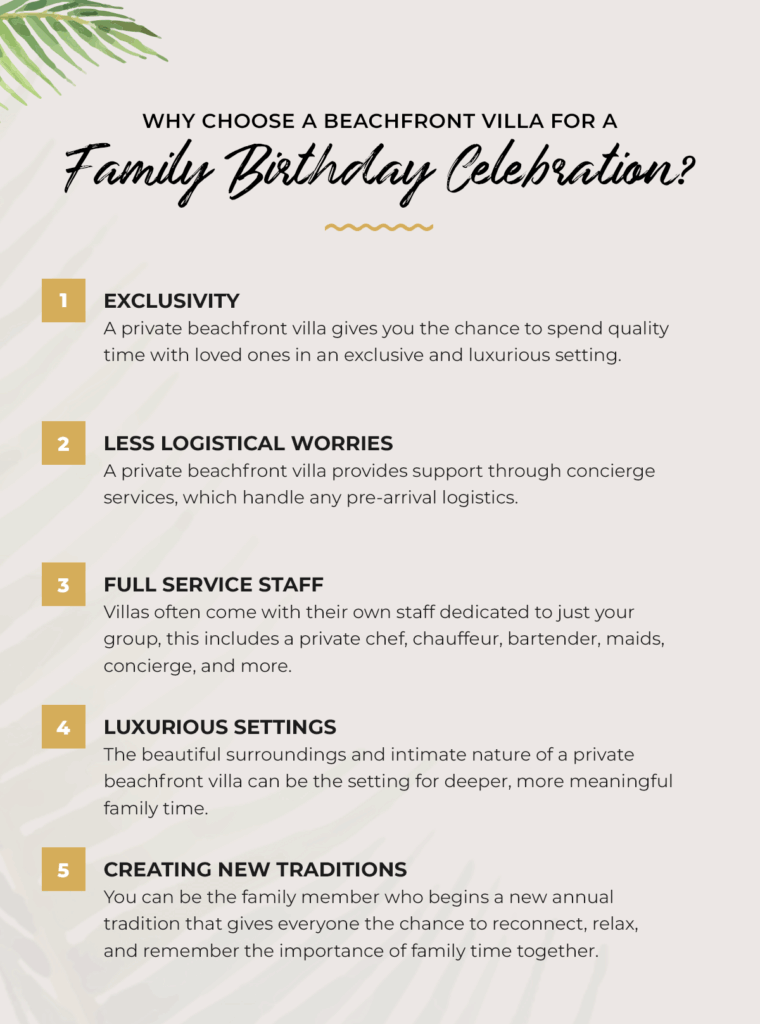 Why Choose a Beachfront Villa for a Family Birthday Celebration