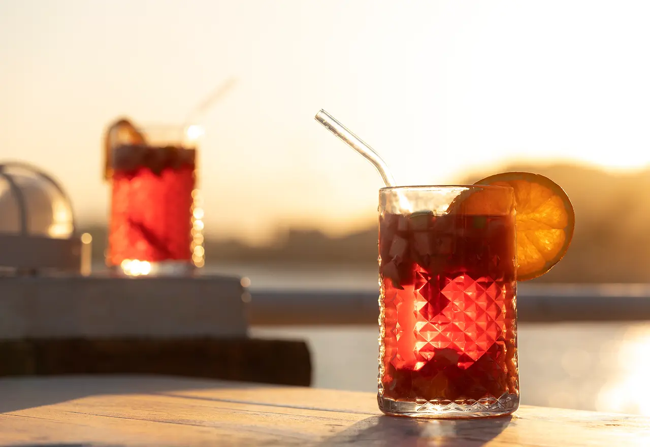 sangria drinks table outdoors